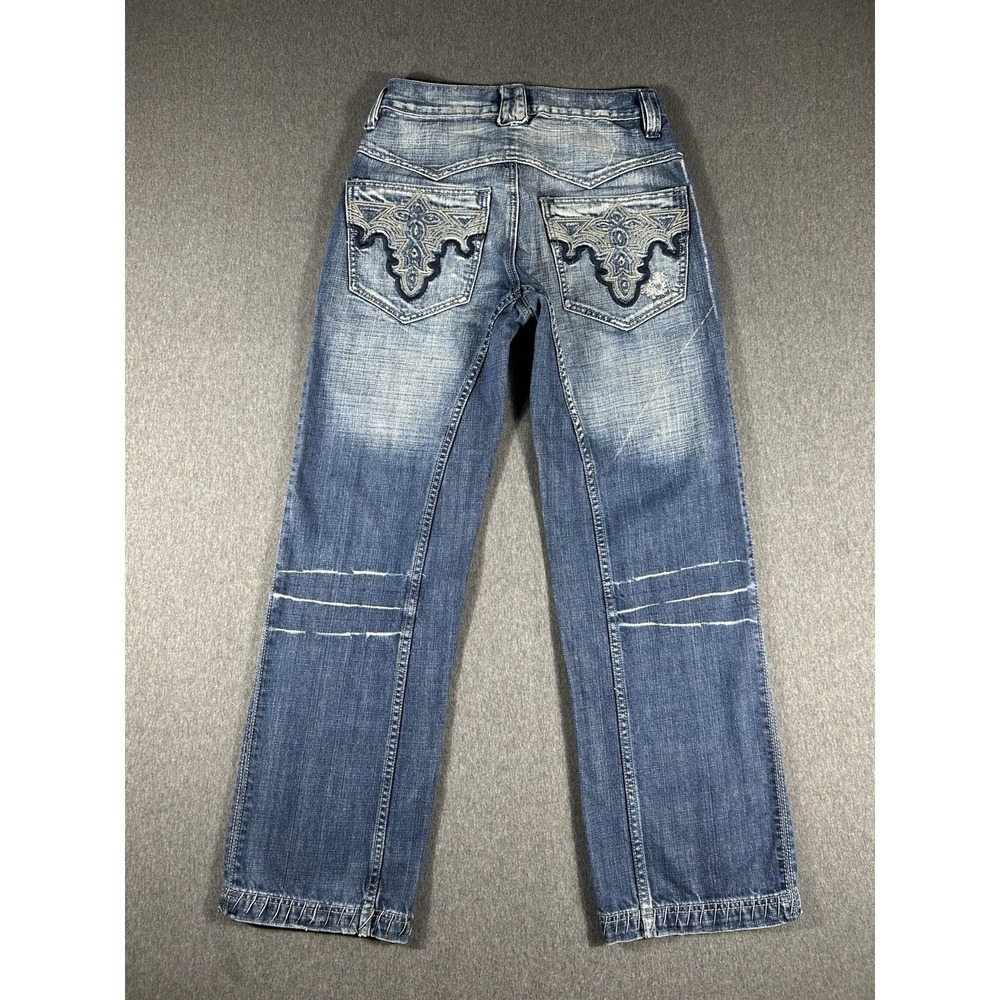 Antik Denim Distressed Embroidered Pocket Jeans Size 30